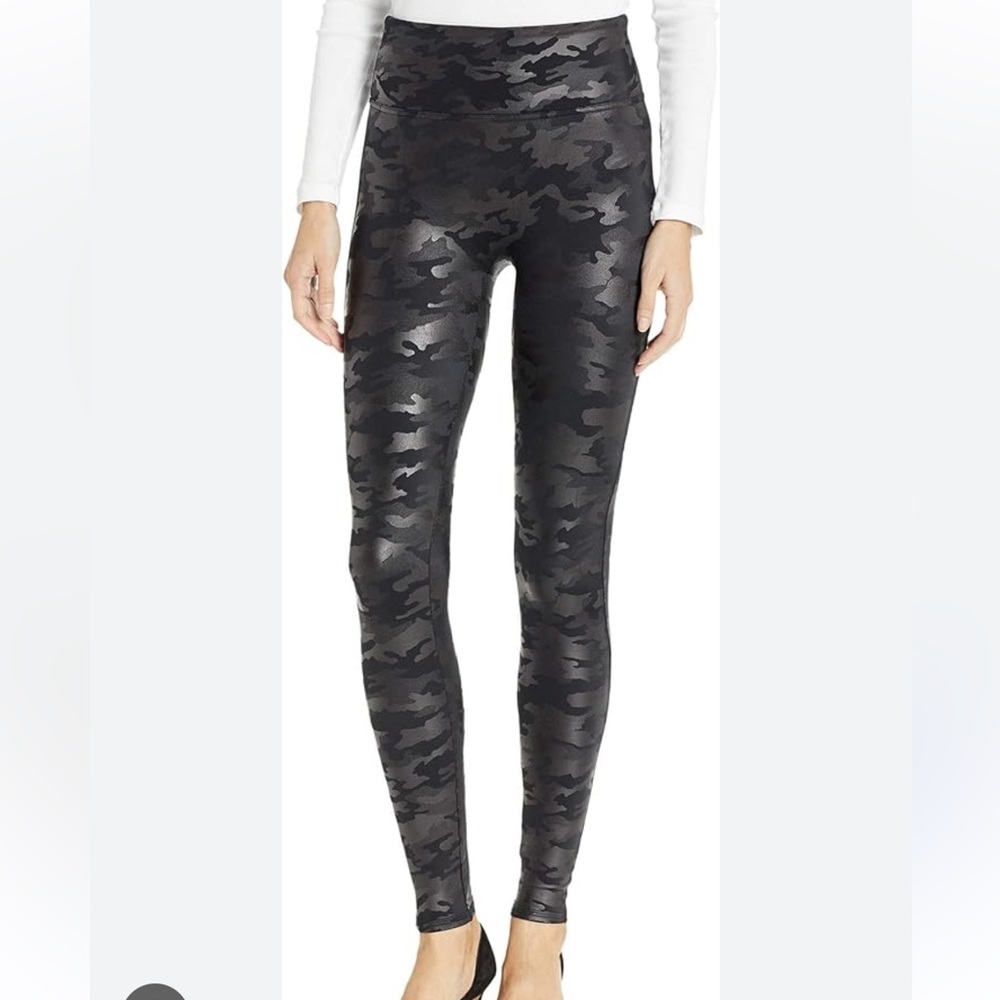 Like new Spanx faux leather Camo Leggings